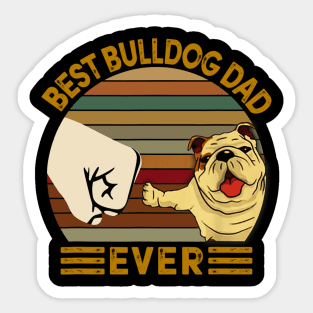 Best Bulldog Dad Ever Vintage Sticker